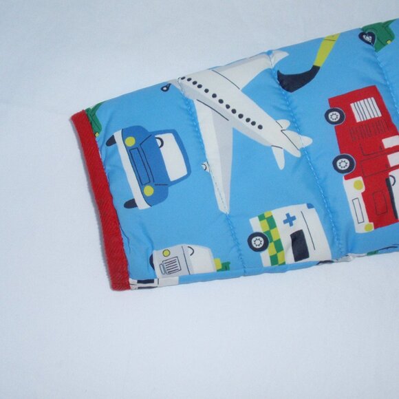 Mini Boden Blue Kids Puffer Jacket with Vehicle Print - Picture 11 of 12